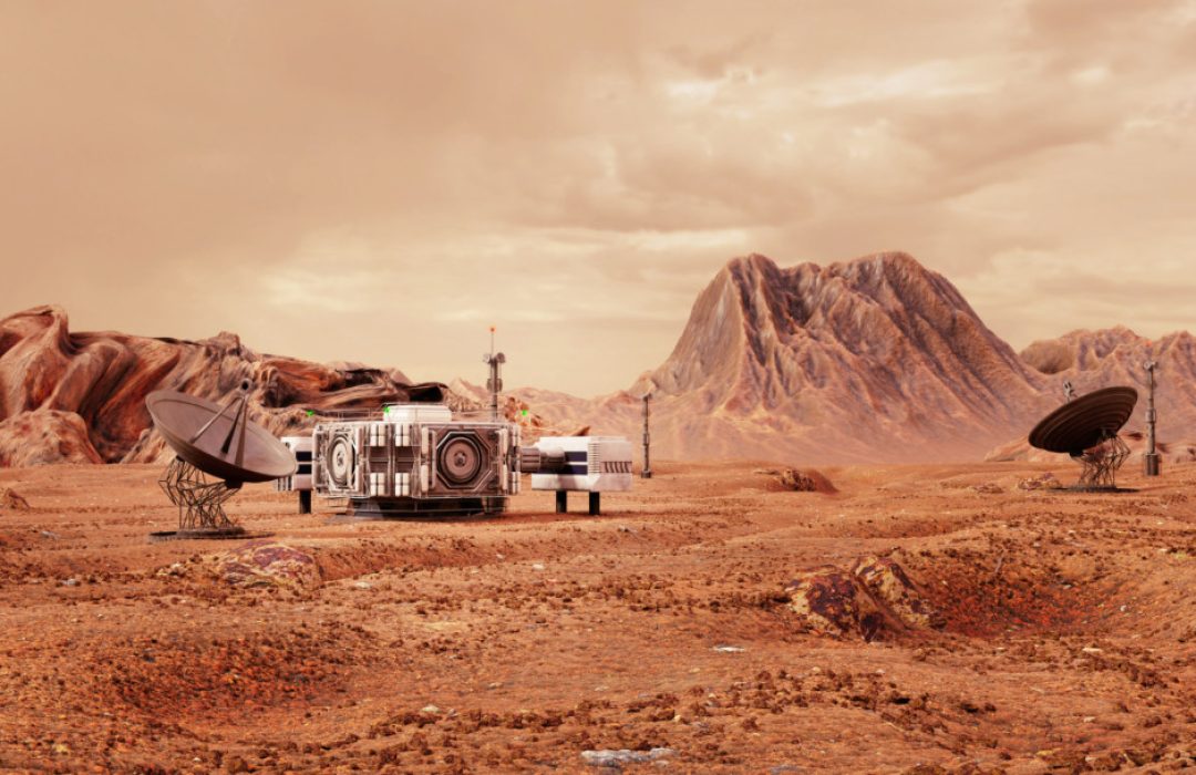 Recreació de com podria ser una primera colònia marciana | Getty Images